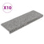 trappemåtter 10 stk. 65x21x4 cm grå rektangulær kant