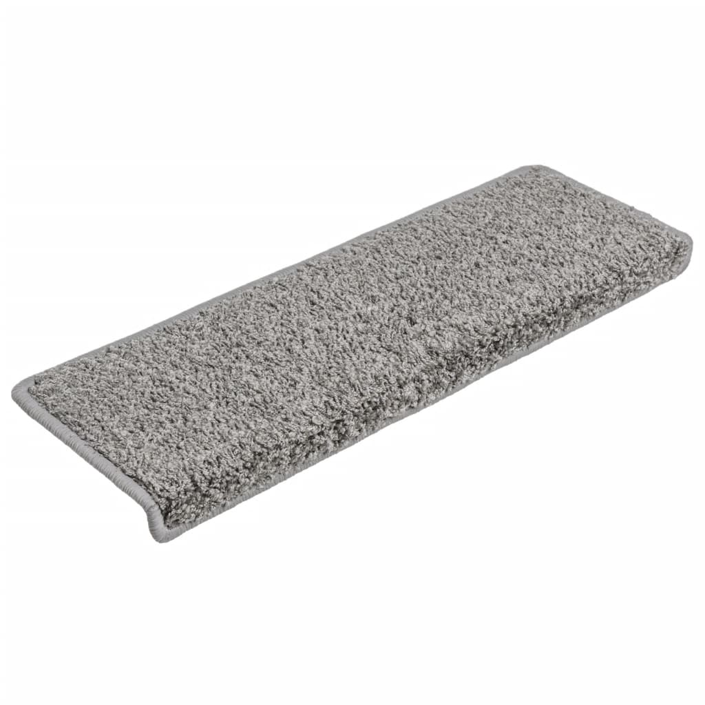 trappemåtter 10 stk. 65x21x4 cm grå rektangulær kant