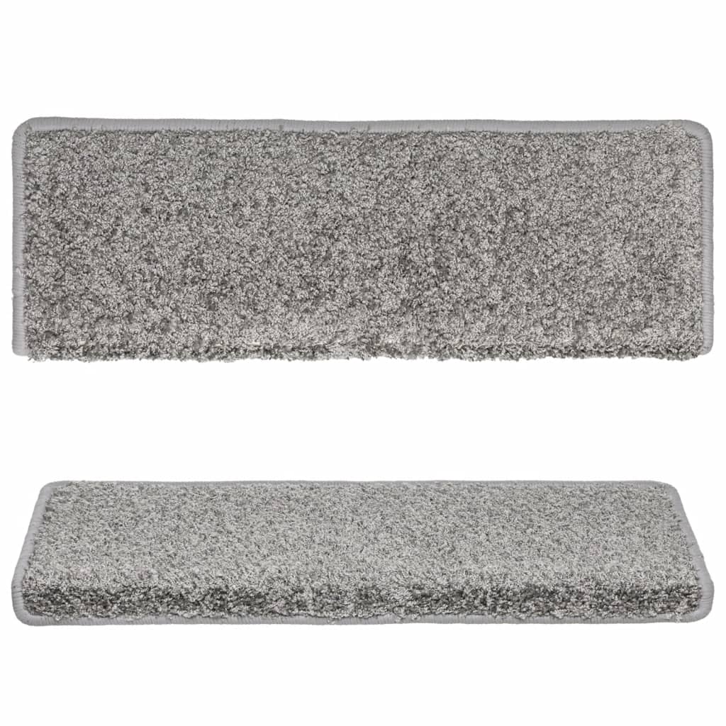 trappemåtter 10 stk. 65x21x4 cm grå rektangulær kant