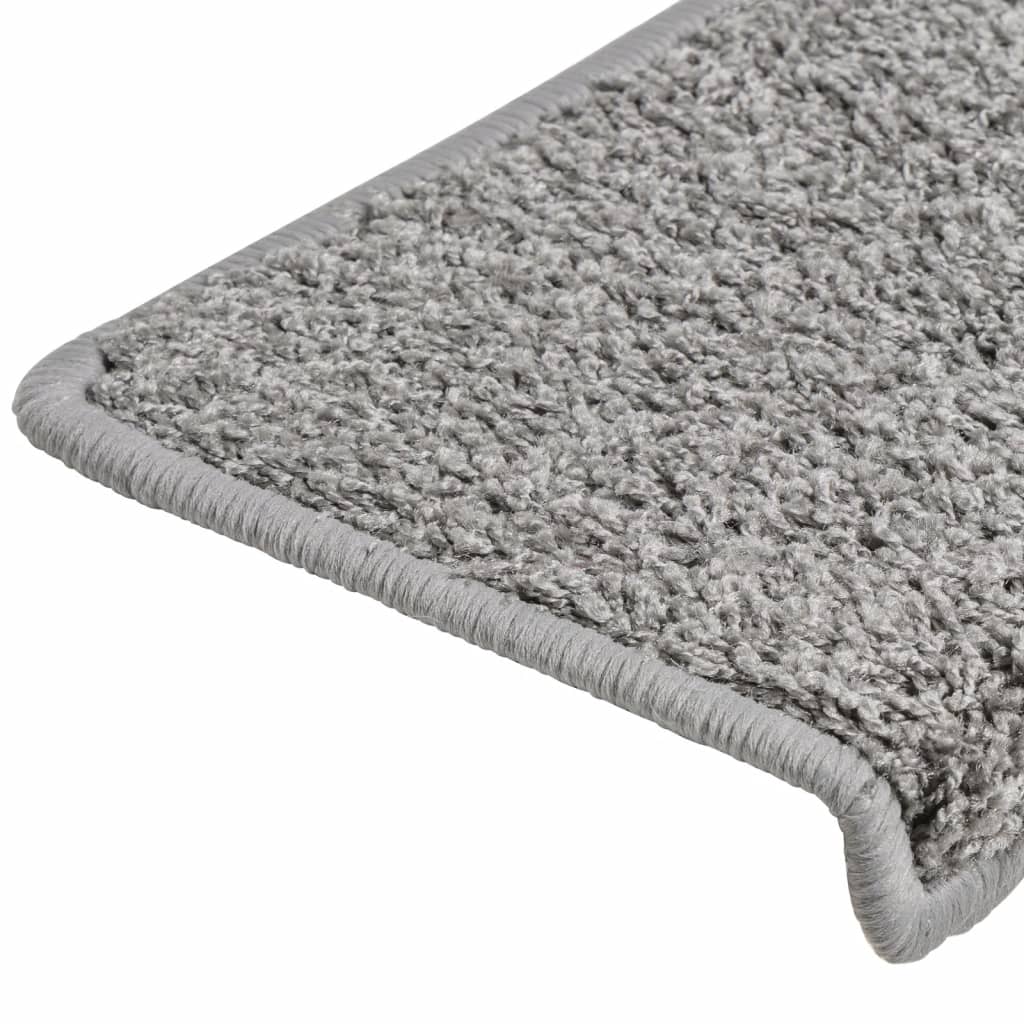 trappemåtter 10 stk. 65x21x4 cm grå rektangulær kant