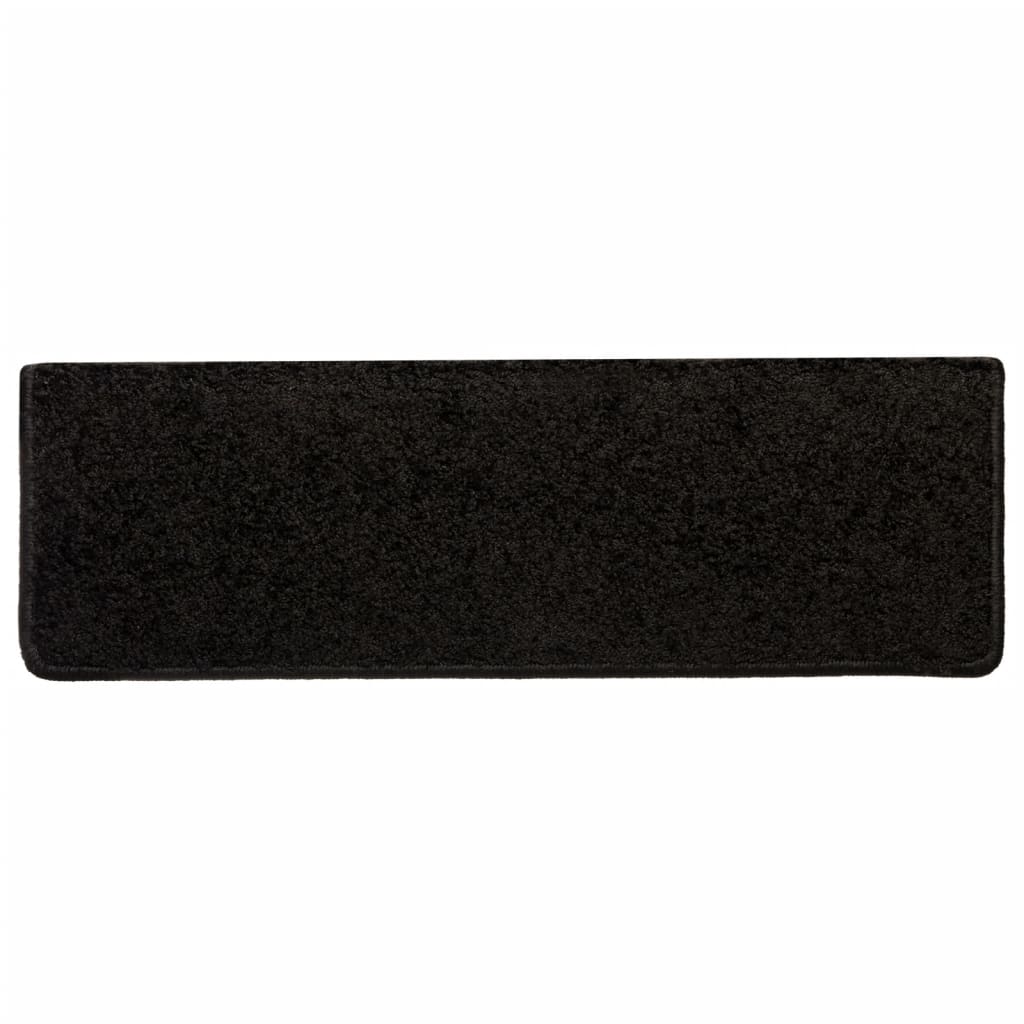 trappemåtter 10 stk. 65x21x4 cm sorte rektangulære kanter