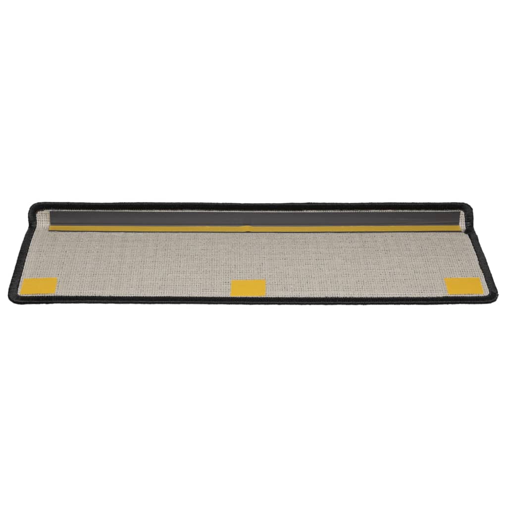 trappemåtter 10 stk. 65x21x4 cm sorte rektangulære kanter
