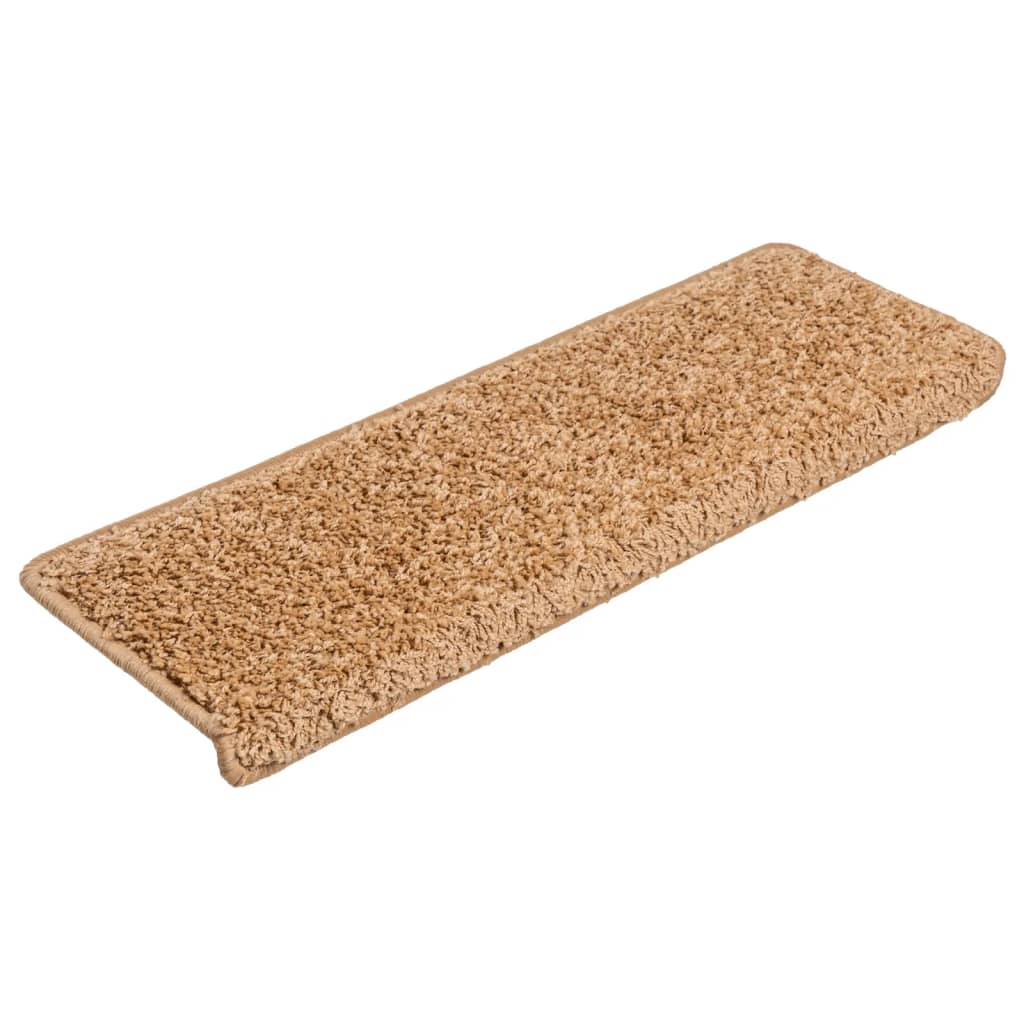 trappemåtter 10 stk. 65x21x4 cm beige rektangulær kant