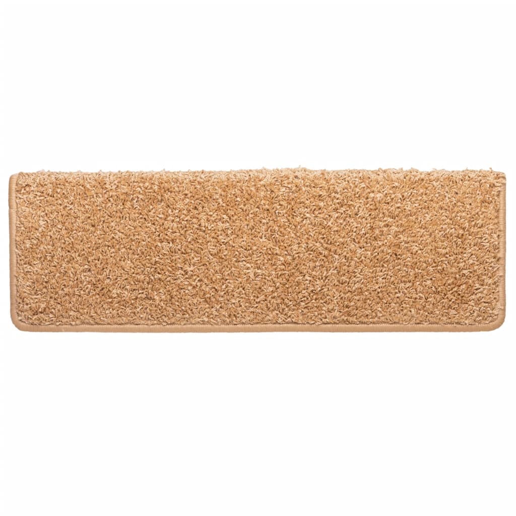 trappemåtter 10 stk. 65x21x4 cm beige rektangulær kant