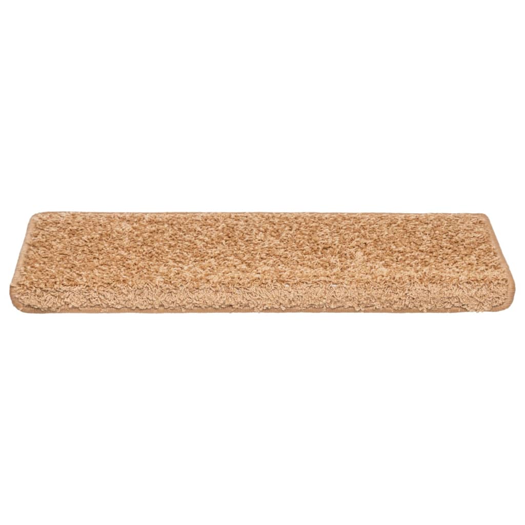 trappemåtter 10 stk. 65x21x4 cm beige rektangulær kant