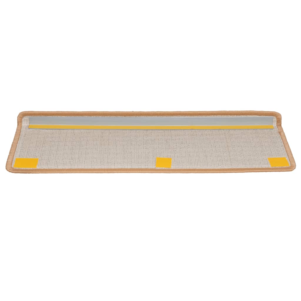 trappemåtter 10 stk. 65x21x4 cm beige rektangulær kant