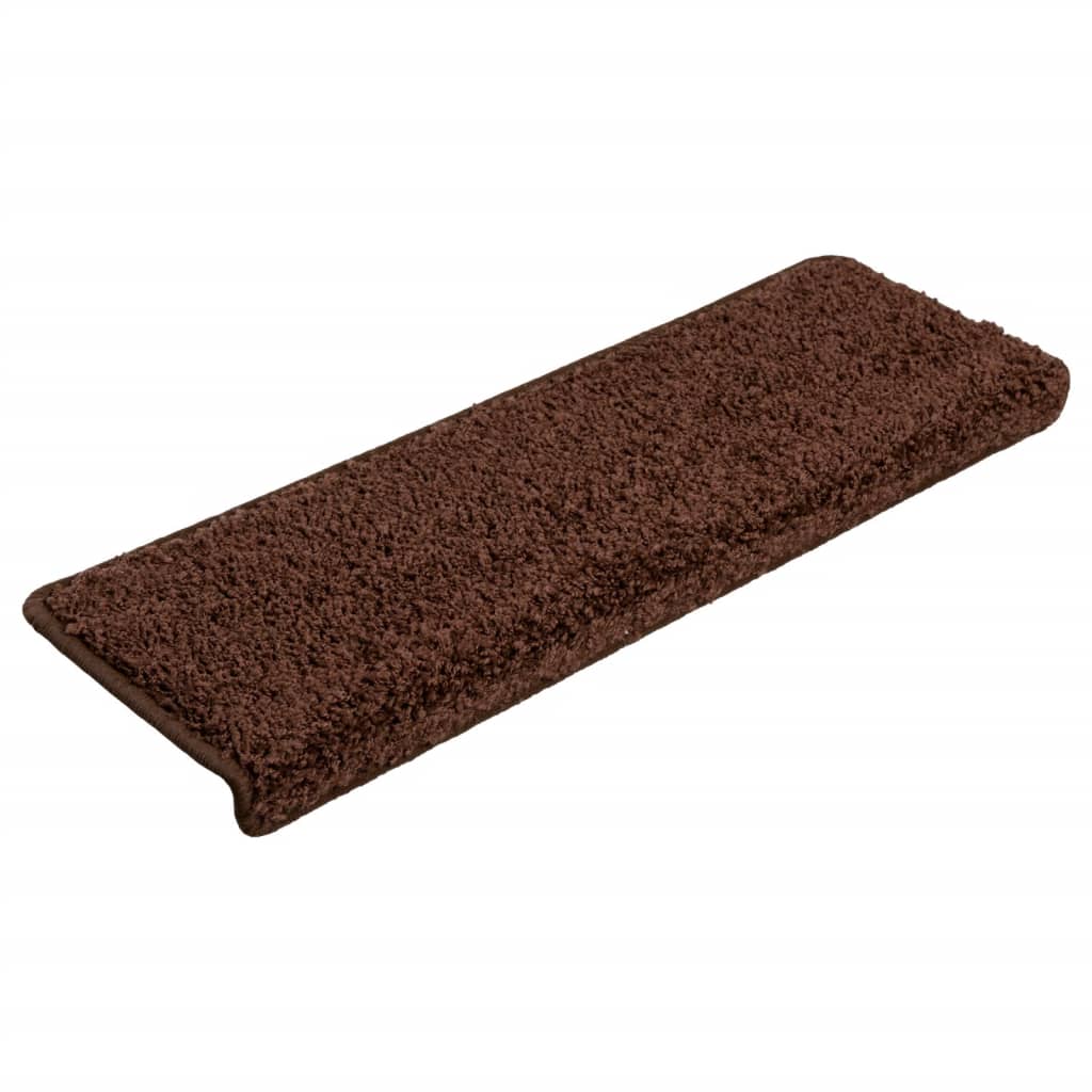 trappemåtter 10 stk. 65x21x4 cm brune rektangulære kanter