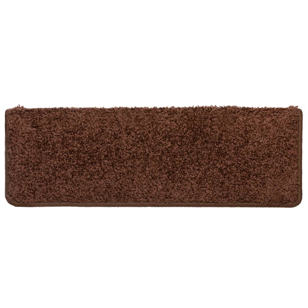 trappemåtter 10 stk. 65x21x4 cm brune rektangulære kanter