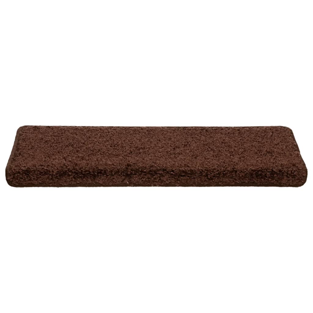trappemåtter 10 stk. 65x21x4 cm brune rektangulære kanter