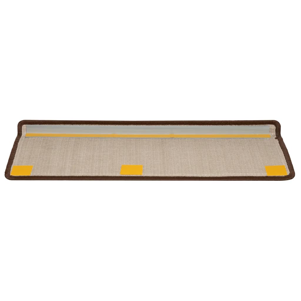 trappemåtter 10 stk. 65x21x4 cm brune rektangulære kanter