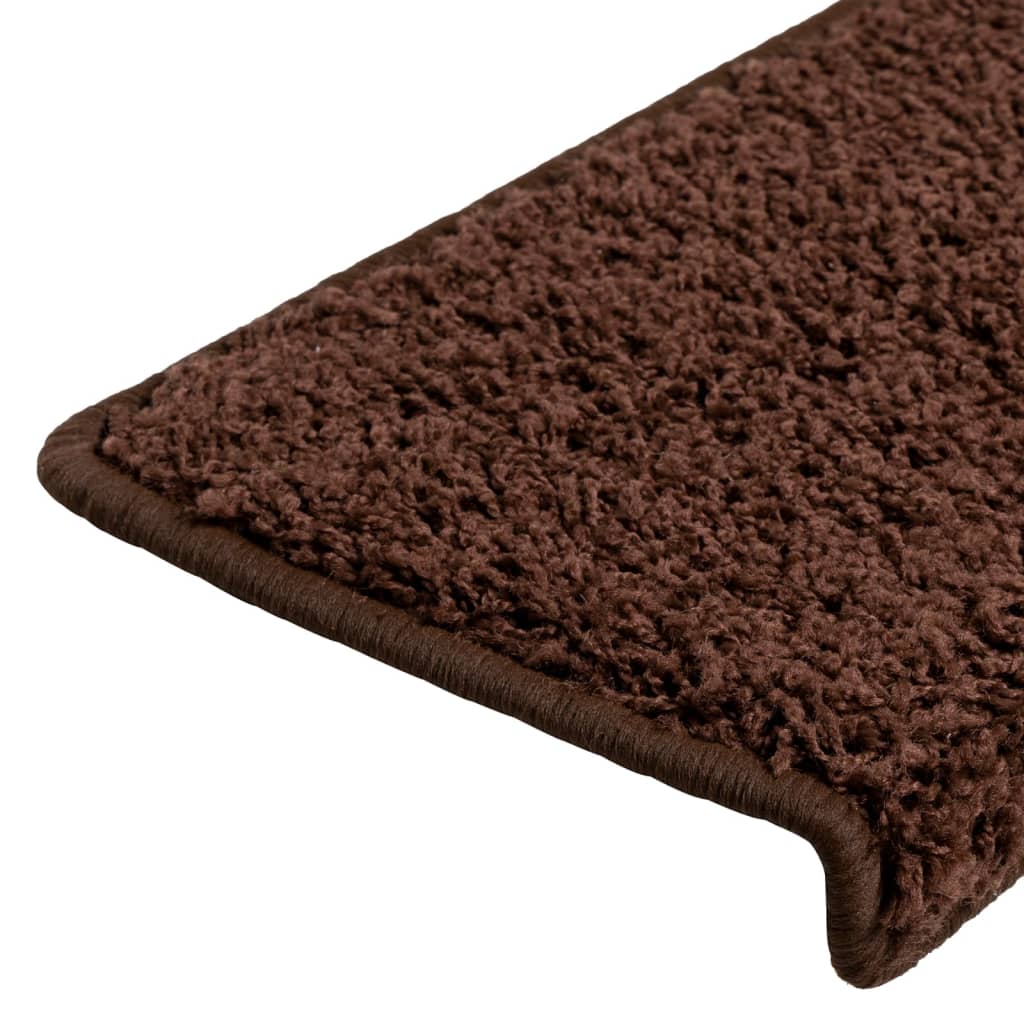 trappemåtter 10 stk. 65x21x4 cm brune rektangulære kanter