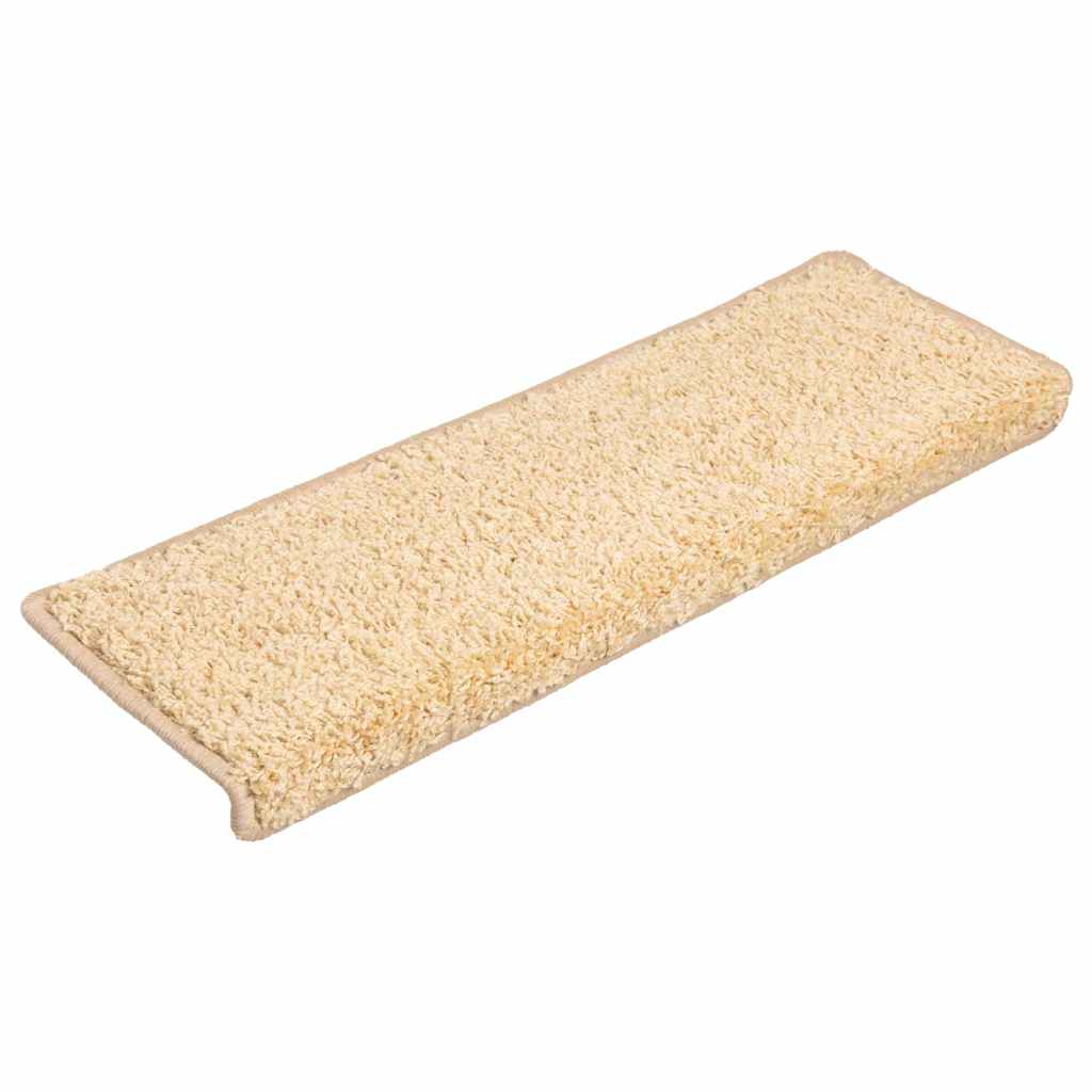 trappemåtter 10 stk. 65x21x4 cm cremefarvede rektangulære kanter