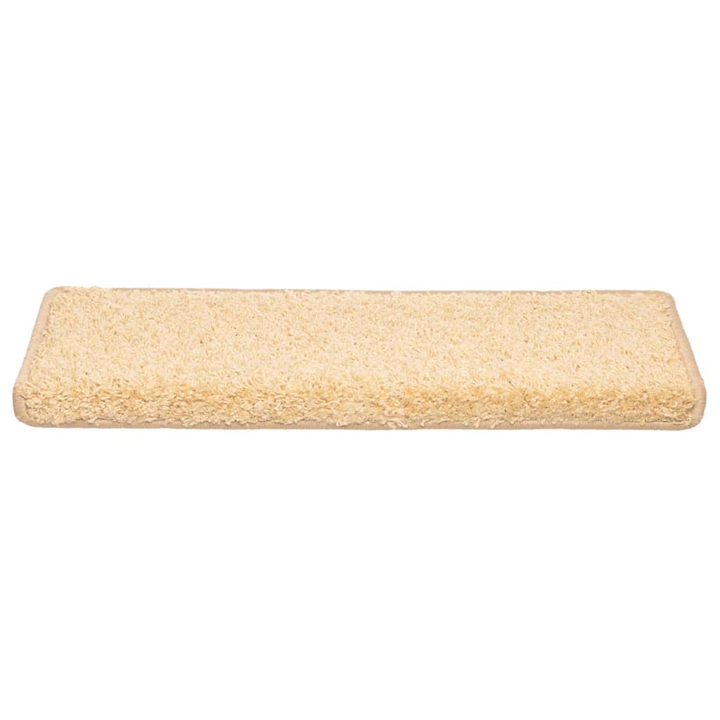 trappemåtter 10 stk. 65x21x4 cm cremefarvede rektangulære kanter