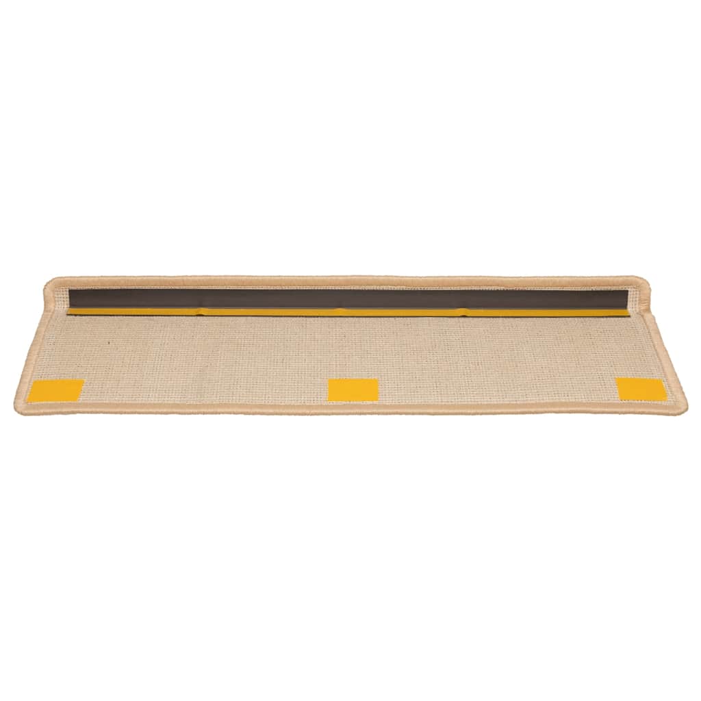 trappemåtter 10 stk. 65x21x4 cm cremefarvede rektangulære kanter