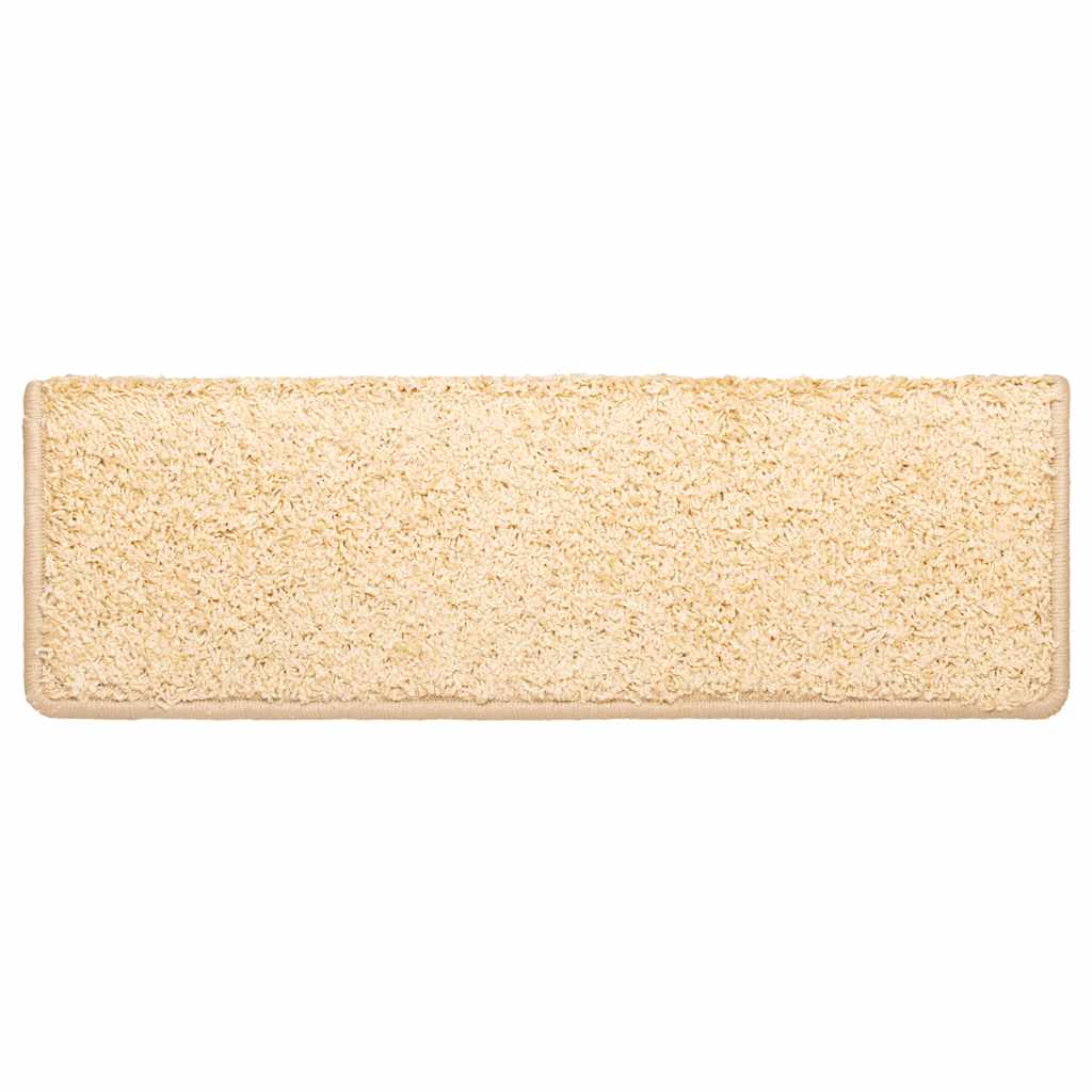 trappemåtter 10 stk. 65x21x4 cm cremefarvede rektangulære kanter