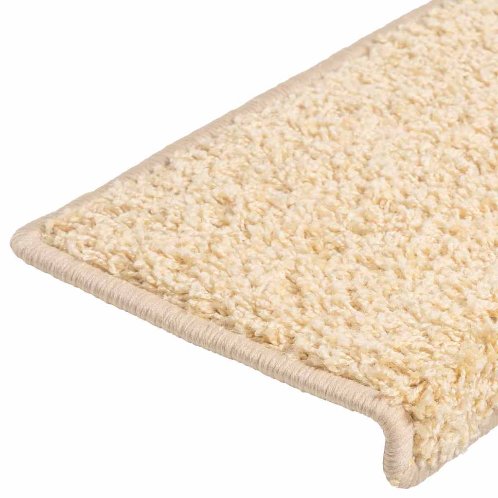 trappemåtter 10 stk. 65x21x4 cm cremefarvede rektangulære kanter