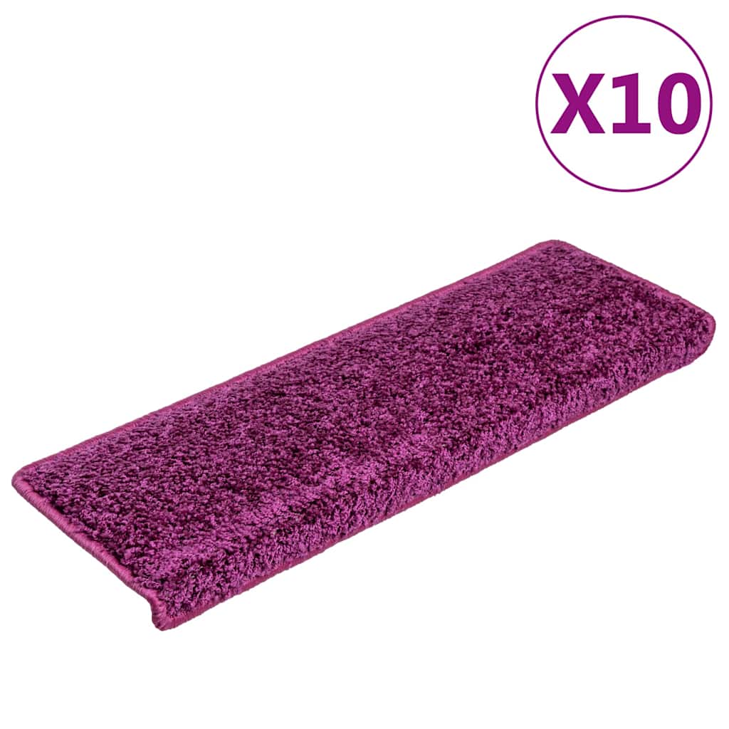 trappemåtter 10 stk. 65x21x4 cm violet rektangulær kant