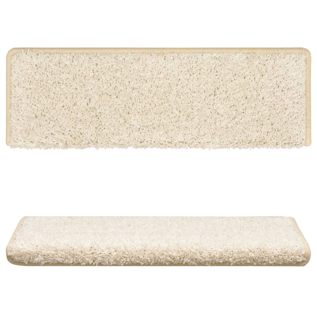 trappemåtter 10 stk. 65x21x4 cm hvide rektangulære kant