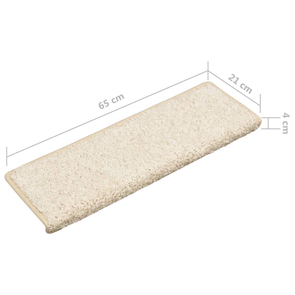 trappemåtter 10 stk. 65x21x4 cm hvide rektangulære kant