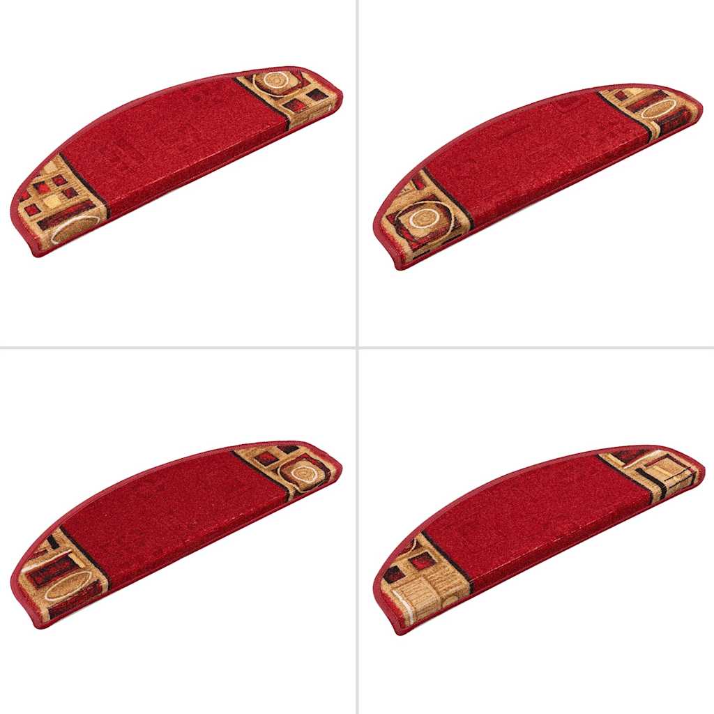 selvklæbende trappemåtter 5 stk. 65x21x4 cm rød