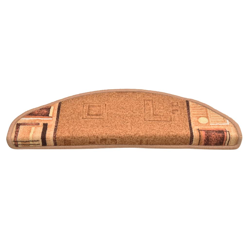selvklæbende trappemåtter 10 stk. 65x21x4 cm beige