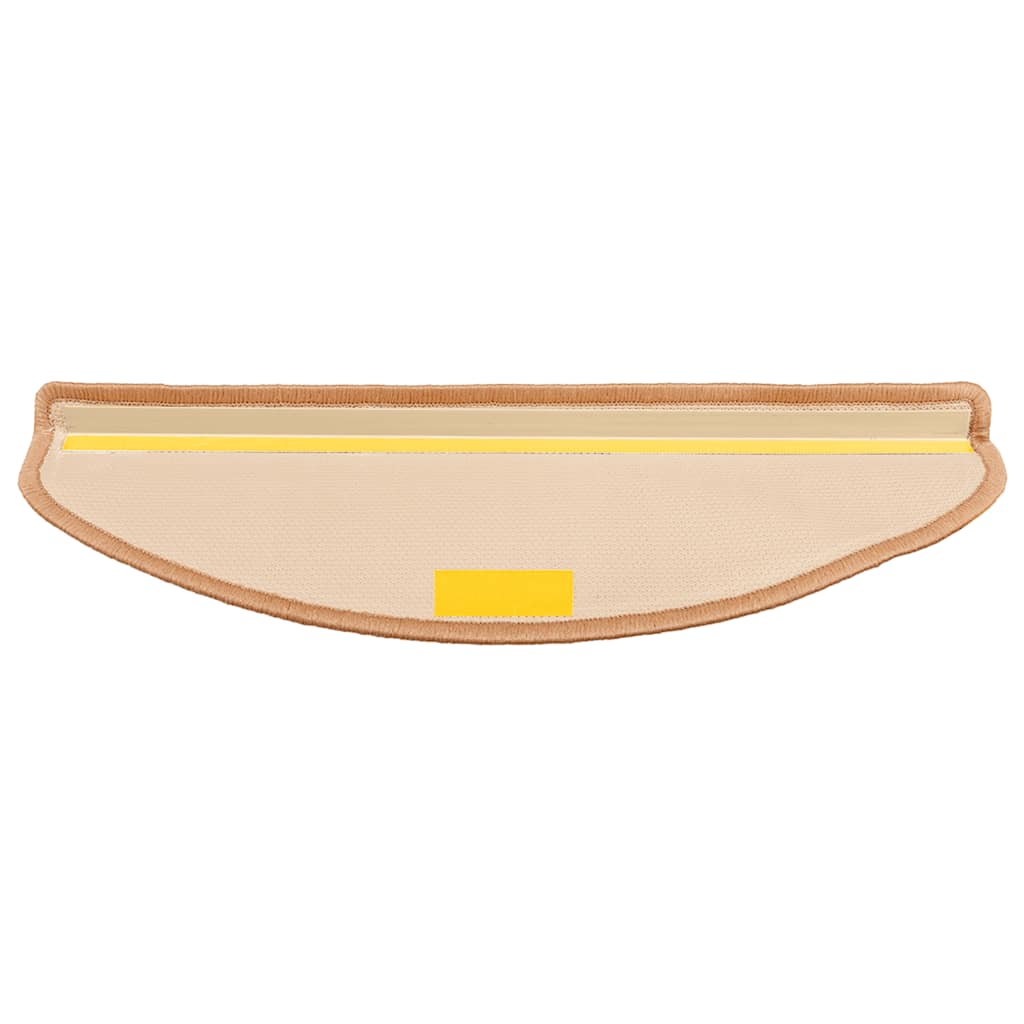 selvklæbende trappemåtter 10 stk. 65x21x4 cm beige
