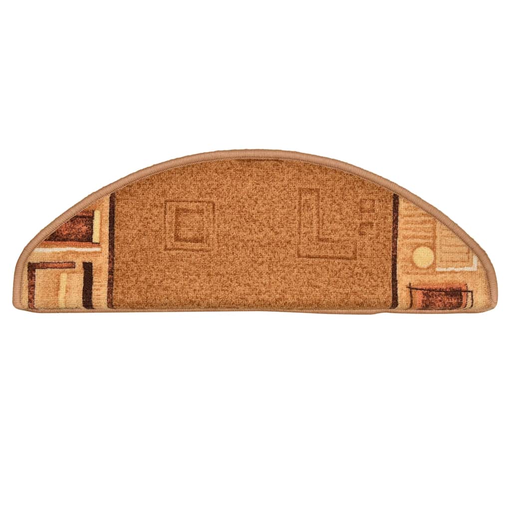 selvklæbende trappemåtter 10 stk. 65x21x4 cm beige