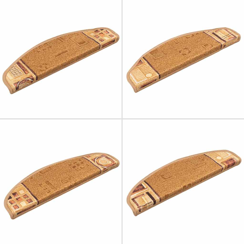 selvklæbende trappemåtter 10 stk. 65x21x4 cm beige