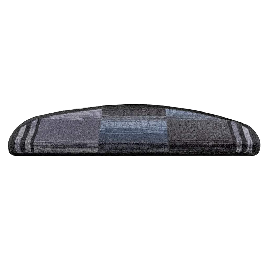 selvklæbende trappemåtter 5 stk. 65x21x4 cm sort og grå