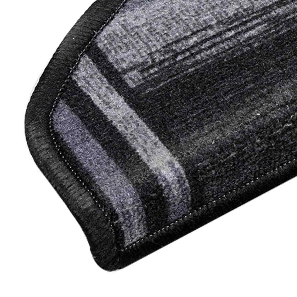 selvklæbende trappemåtter 5 stk. 65x21x4 cm sort og grå