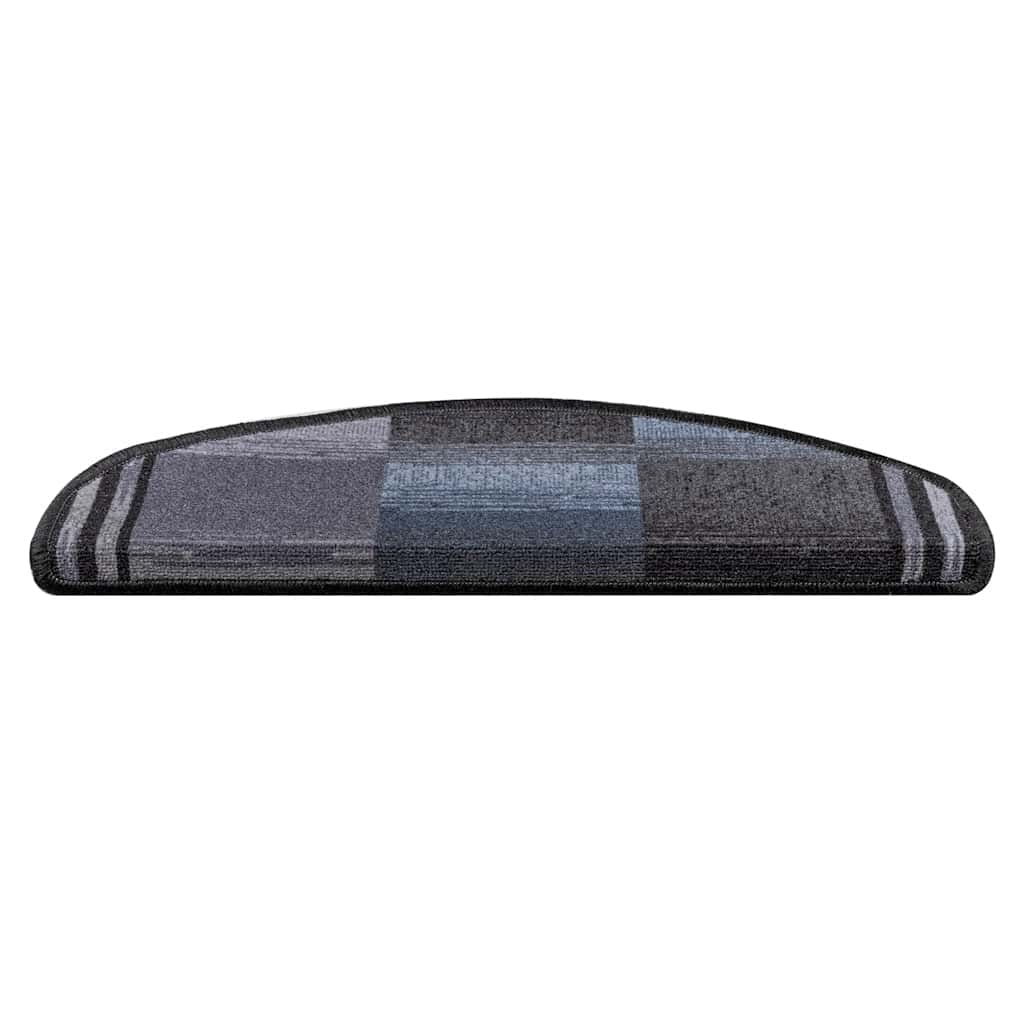 selvklæbende trappemåtter 10 stk. 65x21x4 cm sort og grå