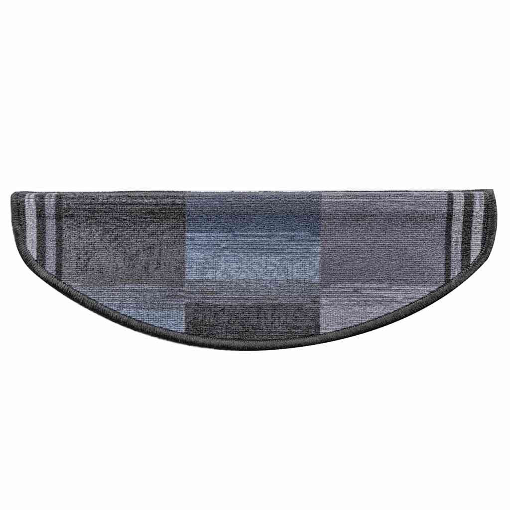 selvklæbende trappemåtter 10 stk. 65x21x4 cm sort og grå