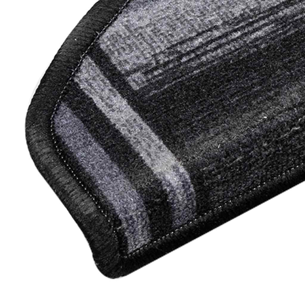 selvklæbende trappemåtter 10 stk. 65x21x4 cm sort og grå