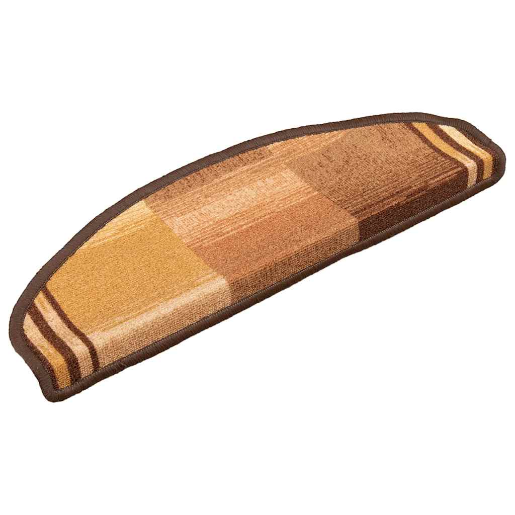 selvklæbende trappemåtter 10 stk. 65x21x4 cm brun