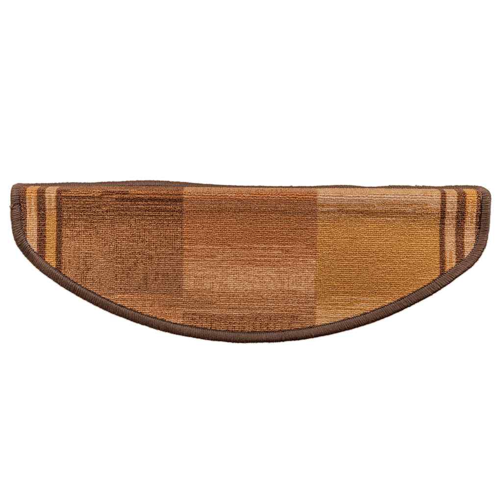 selvklæbende trappemåtter 10 stk. 65x21x4 cm brun