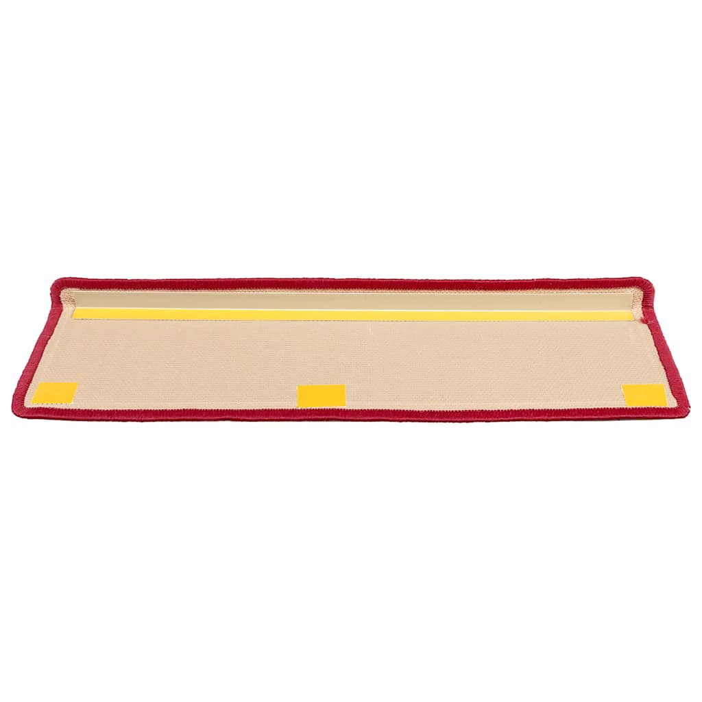 selvklæbende trappemåtter 5 stk. 65x21x4 cm rød