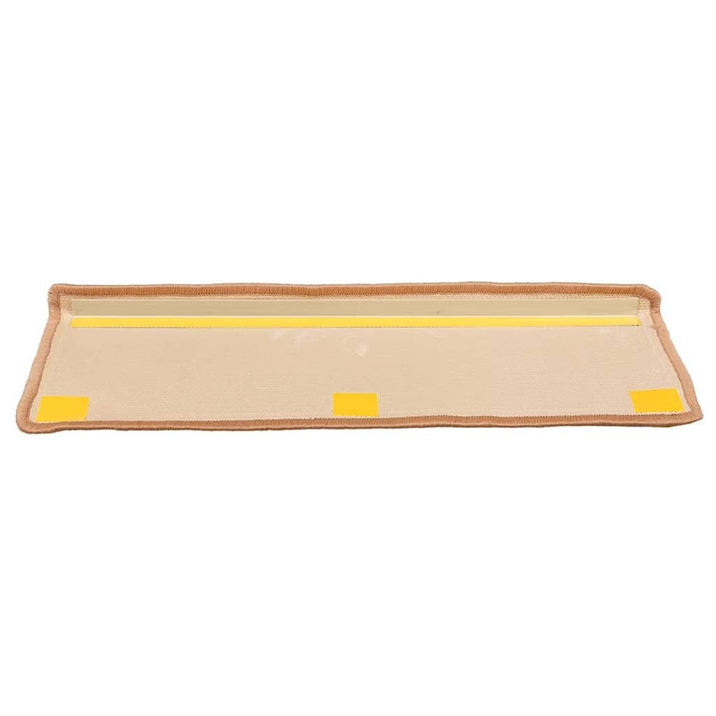 selvklæbende trappemåtter 5 stk. 65x21x4 cm beige