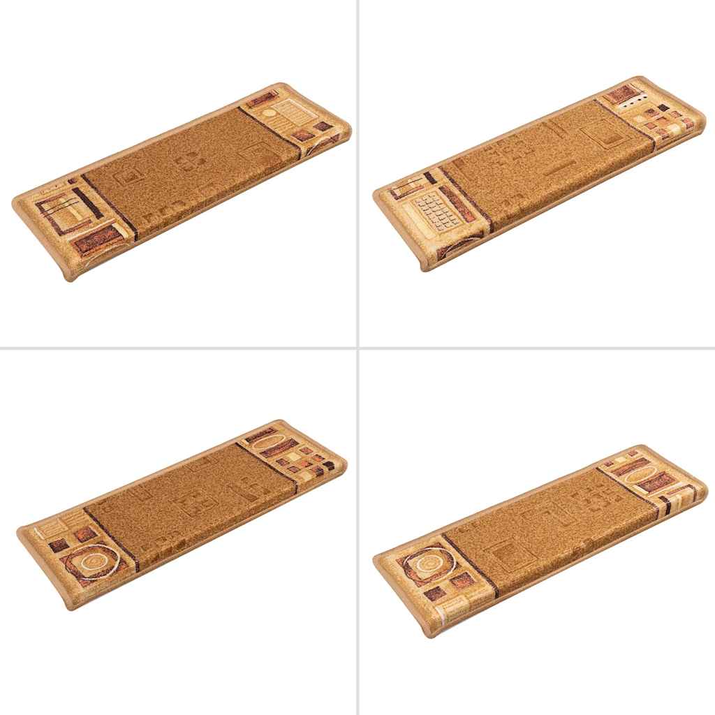 selvklæbende trappemåtter 5 stk. 65x21x4 cm beige