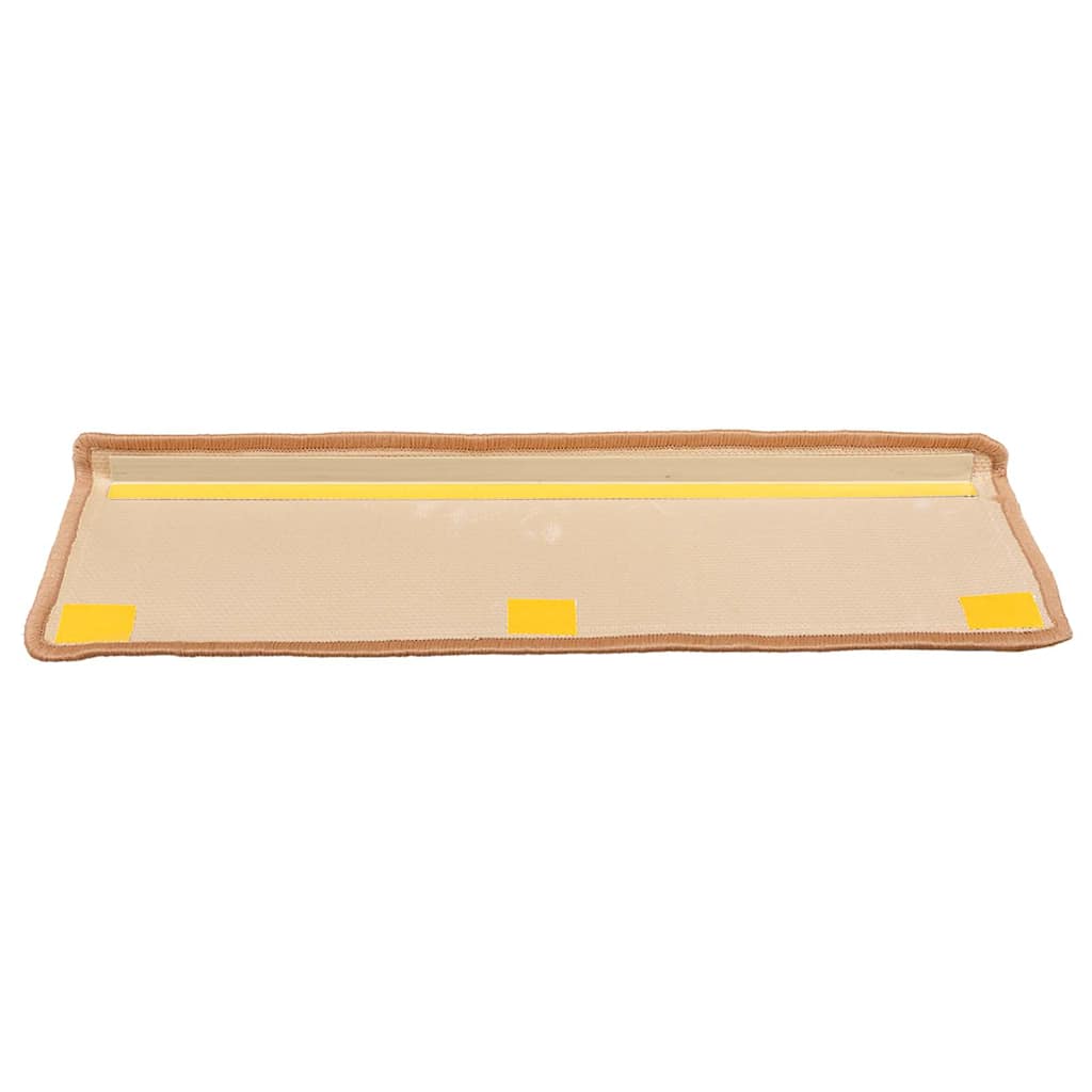 selvklæbende trappemåtter 10 stk. 65x21x4 cm beige