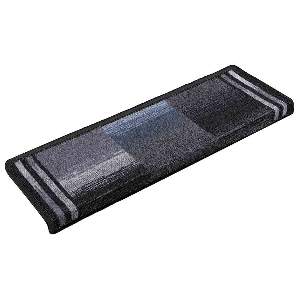 selvklæbende trappemåtter 5 stk. 65x21x4 cm sort og grå