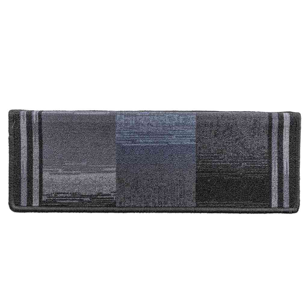 selvklæbende trappemåtter 5 stk. 65x21x4 cm sort og grå