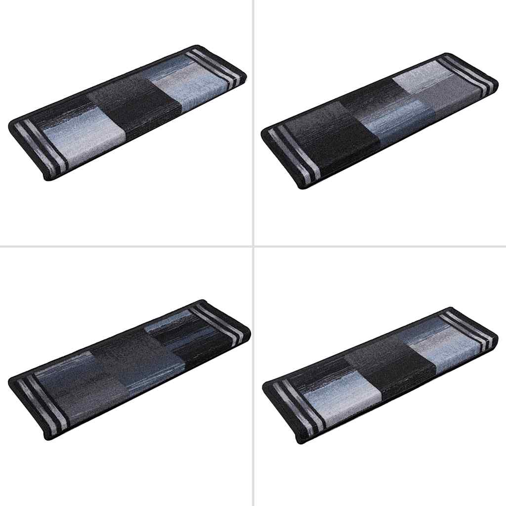 selvklæbende trappemåtter 5 stk. 65x21x4 cm sort og grå