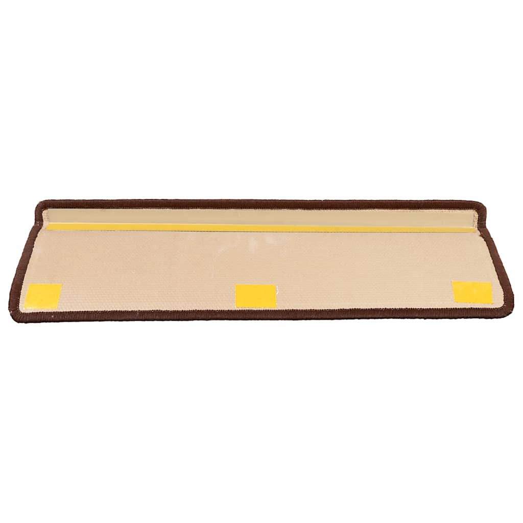 selvklæbende trappemåtter 5 stk. 65x21x4 cm brun