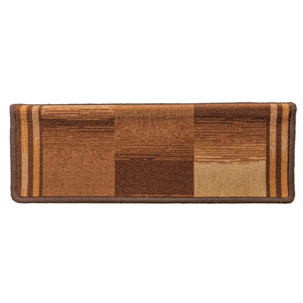 selvklæbende trappemåtter 5 stk. 65x21x4 cm brun