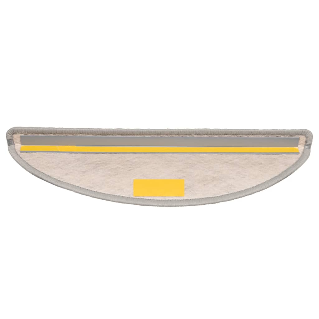 selvklæbende trappemåtter 15 stk. 56x17x3 cm sisal-look platina
