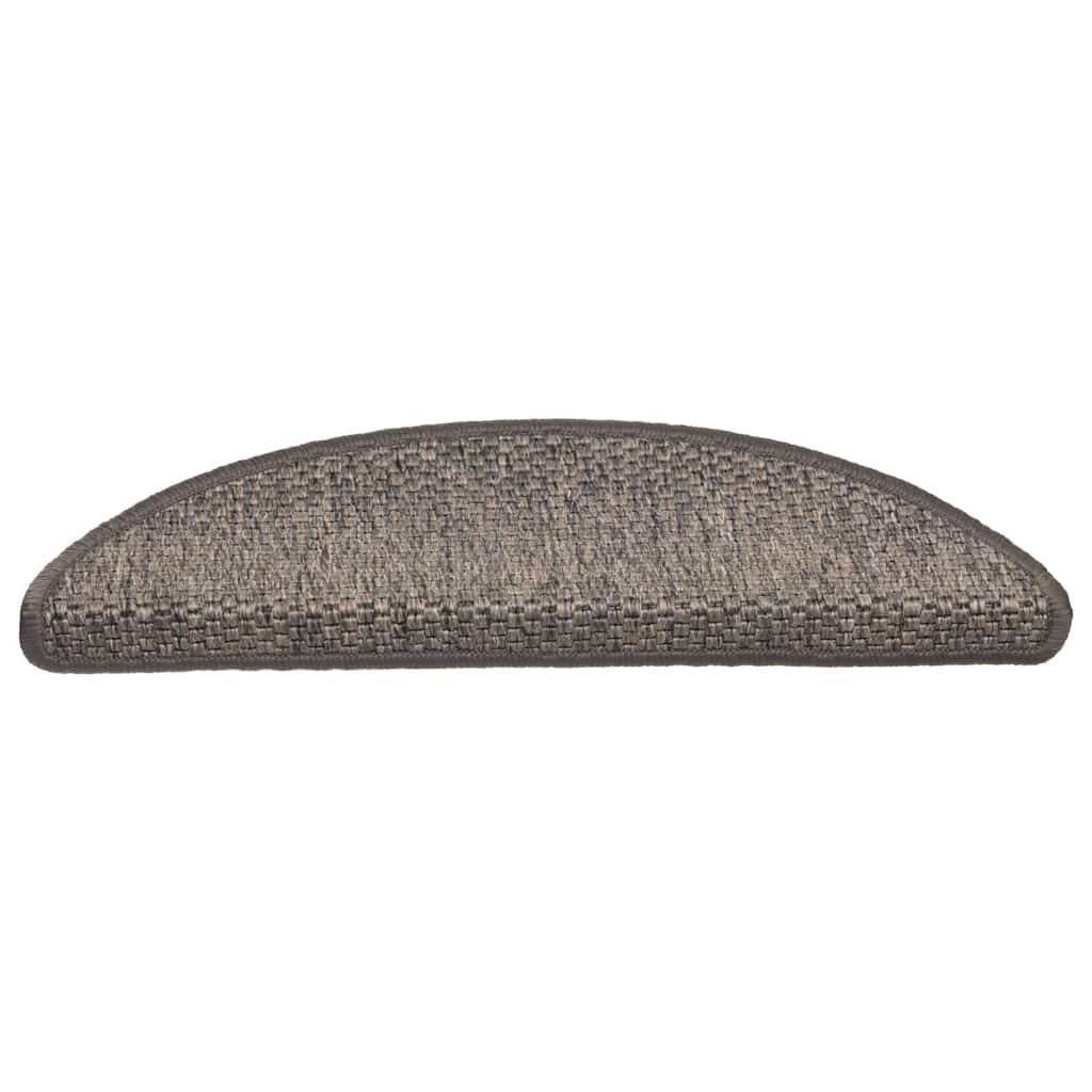 selvklæbende trappemåtter 15 stk. 56x17x3 cm sisal grå-beige
