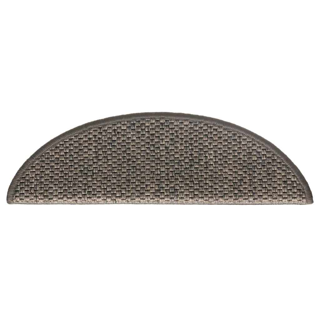 selvklæbende trappemåtter 15 stk. 56x17x3 cm sisal grå-beige