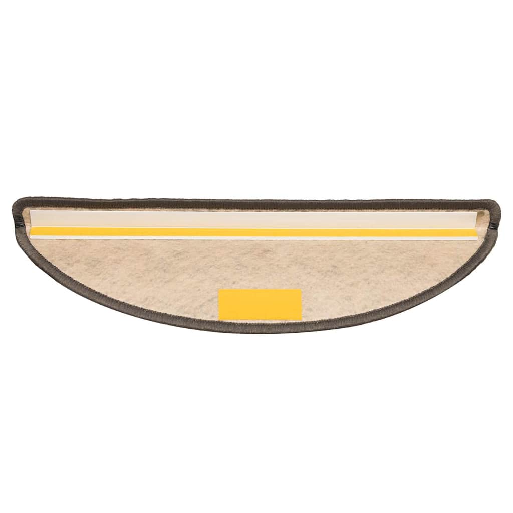 selvklæbende trappemåtter 15 stk. 56x17x3 cm sisal grå-beige