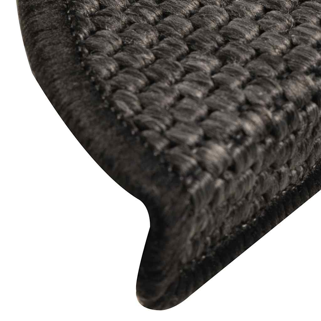 selvklæbende trappemåtter 15 stk. 56x17x3cm sisal-look antracit