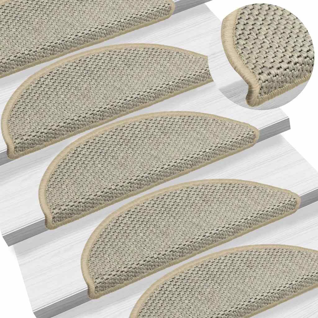 selvklæbende trappemåtte 15 stk. 56x17x3 cm sisal-look lysegrøn